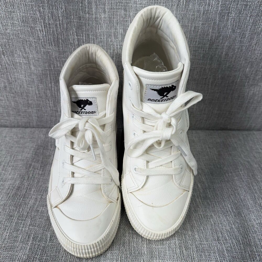 Rocket Dog Cheery Hi Women’s Size 9.5 White Canvas High Top Ankle Sneakers Foam